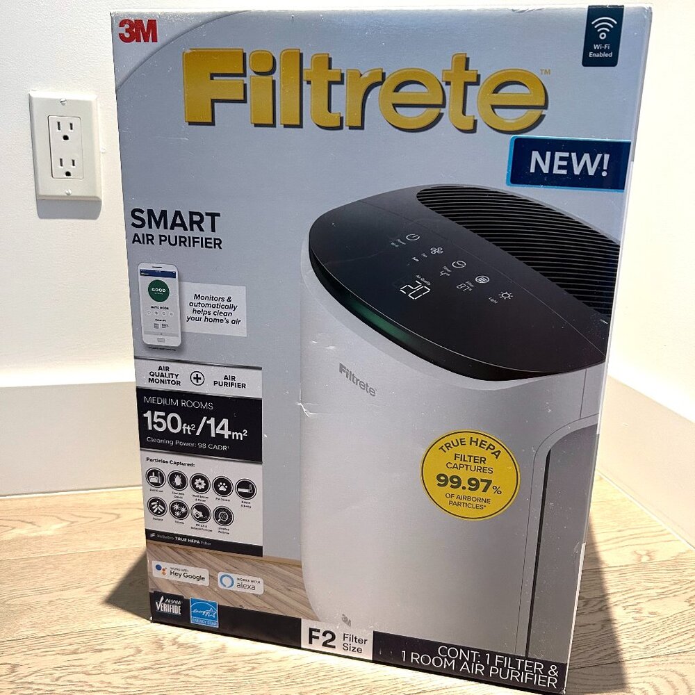 Filtrete - 150 Sq. Ft. Smart Air Purifier for Medium Rooms - White
